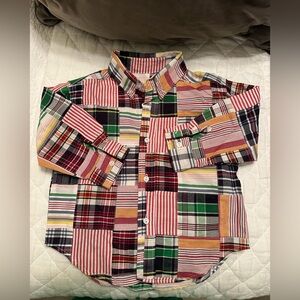 Kelly's Kids Madras Plaid Button Down Shirt